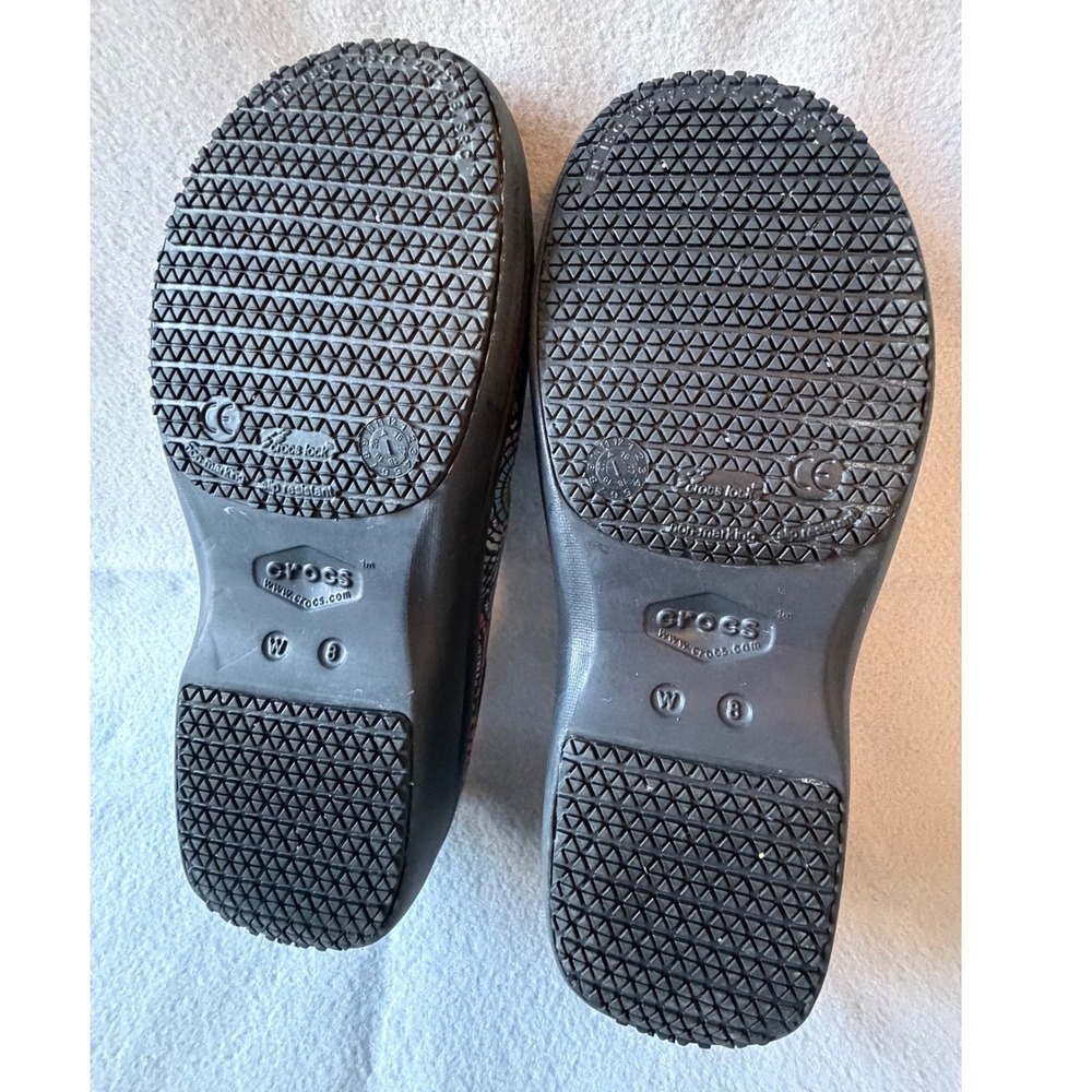 CROCS Women’s Slip-On Clogs in Pink, Blue, Yellow & Green Pattern - Picture 5 of 13